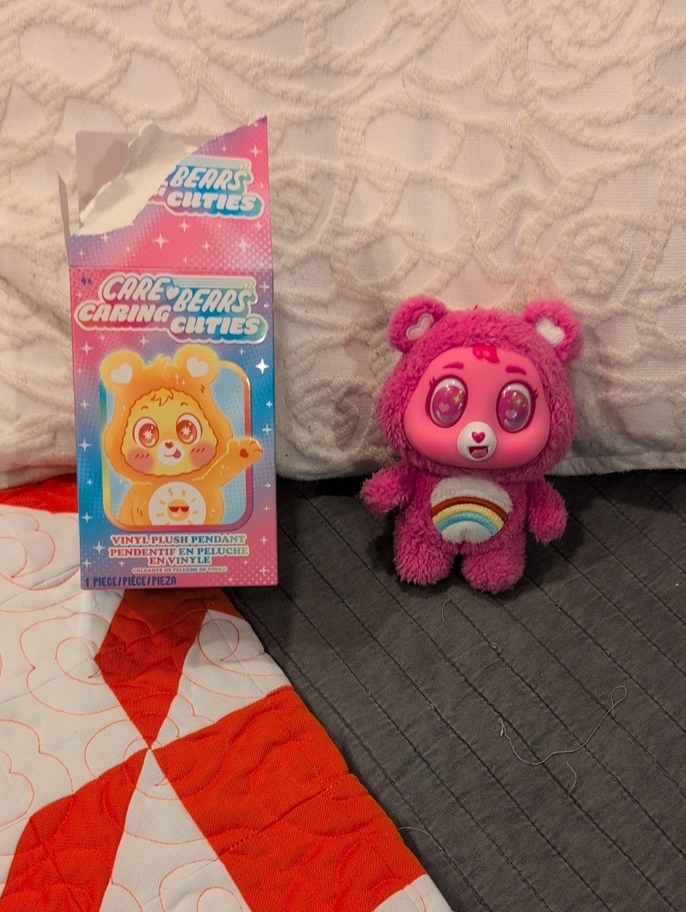 Care Bears Pink Caring Cuties Plush with Rainbow Belly